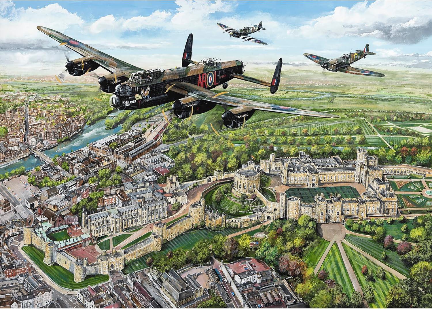 Gibsons Wings Over Windsor 1000 Piece Jigsaw Puzzle Military Warplanes Artwork Sustainable Jigsaw Puzzle for Adults Teens | Premium 100% Recycled Board | Great Gift | Gibsons Games