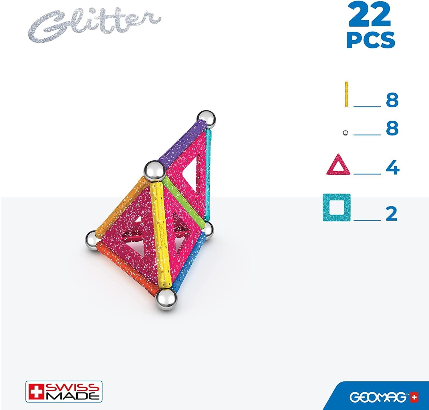 GEOMAG GLITTER RECYCLED PANELS 22PC