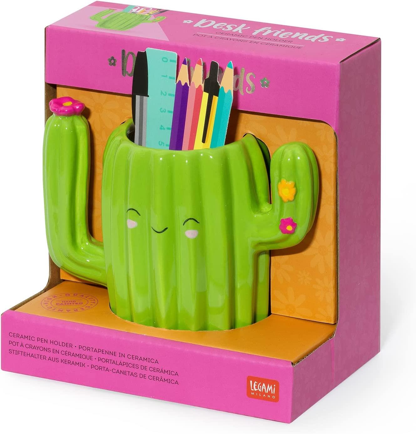 CERAMIC PEN HOLDER - DESK FRIENDS - CACTUS