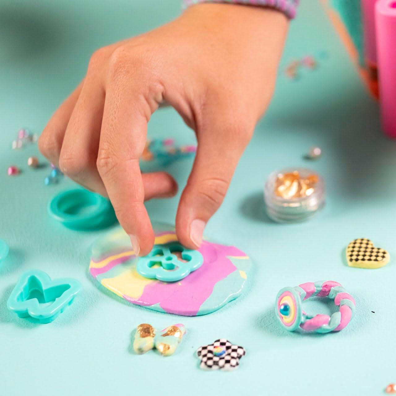 Style 4 Ever Magic Clay Jewellery Maker – Quick-Curing Clay Jewellery Kit for Kids Aged 8+ – Bake Creations in Under 3 Minutes with Safe Oven – Includes Gems & Tools to Make 20+ Pieces