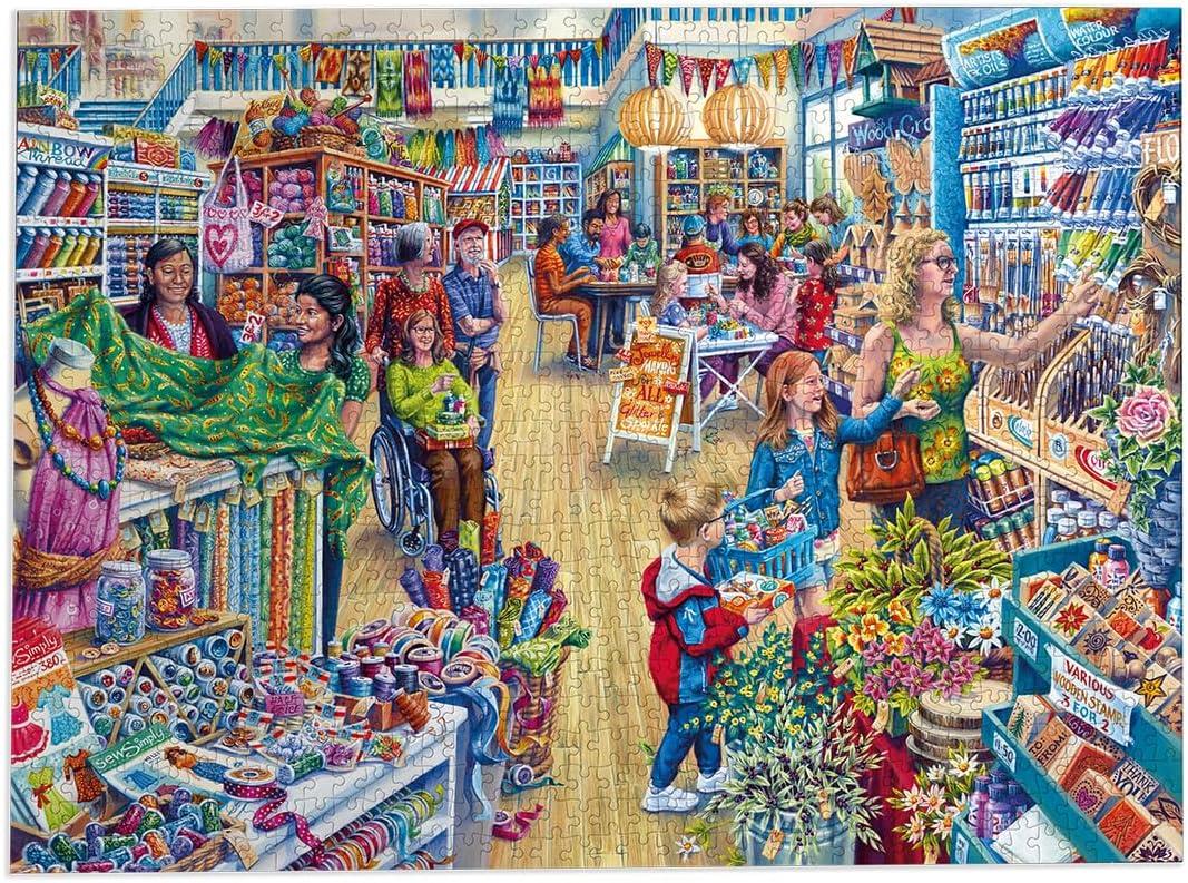 Gibsons Crafters Paradise 1000 Piece Jigsaw Puzzle for Adults Beautiful Colourful Art Craft Hobby Shop Sustainable Premium