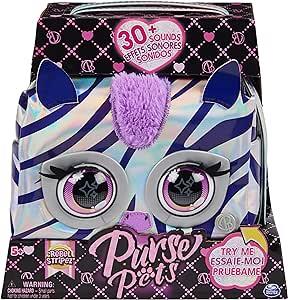 PURSE PETS METALLIC MAGIC ZEBRA SHOULDER BAG