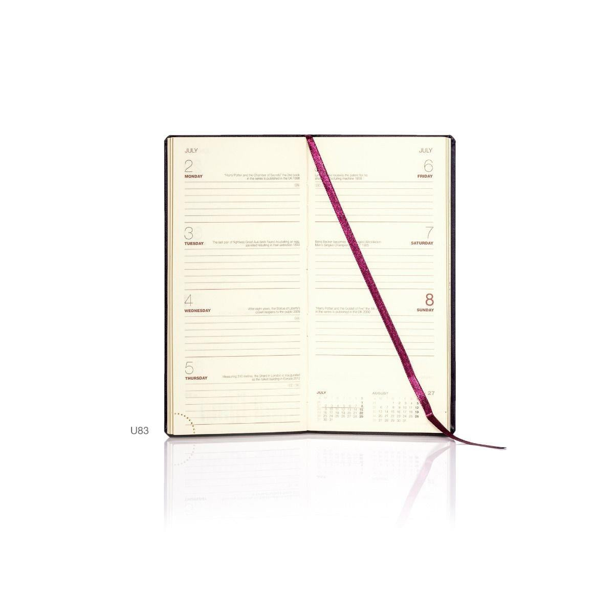 Pocket Weekly Portrait Cream Paper Colombia De Luxe Black