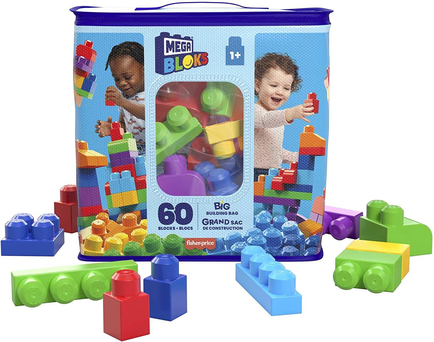 MEGA BLOCKS 60 PIECE BIG BUILDING BAG BLUE