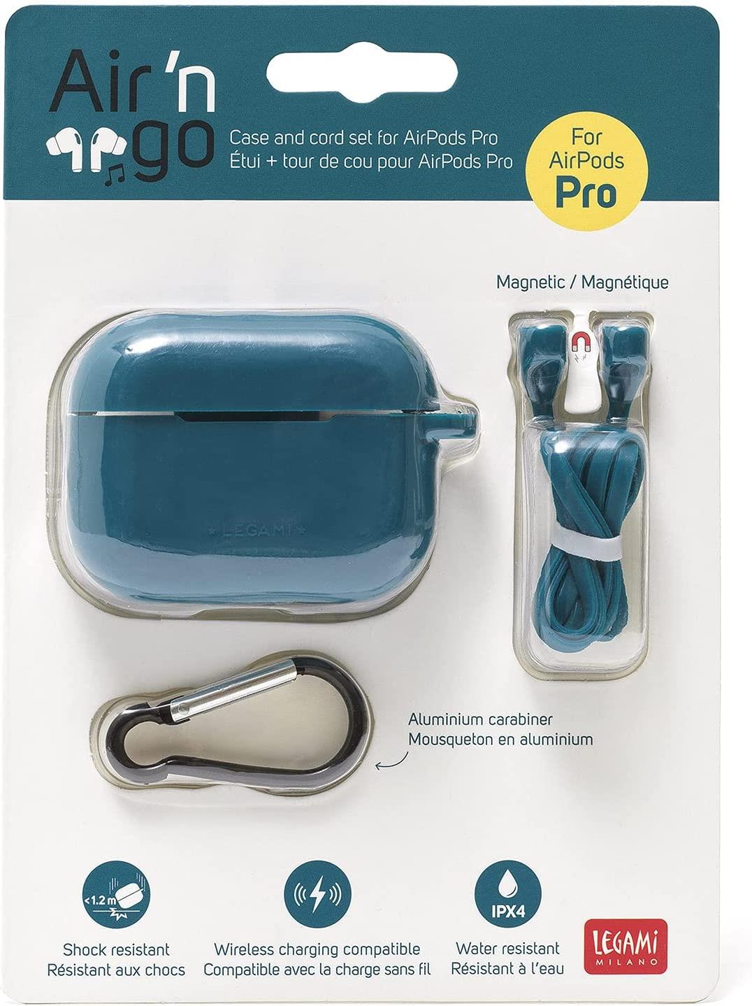 CASE AND CORD SET FOR AIRPODS - AIR 'N GO - PETROL BLUE